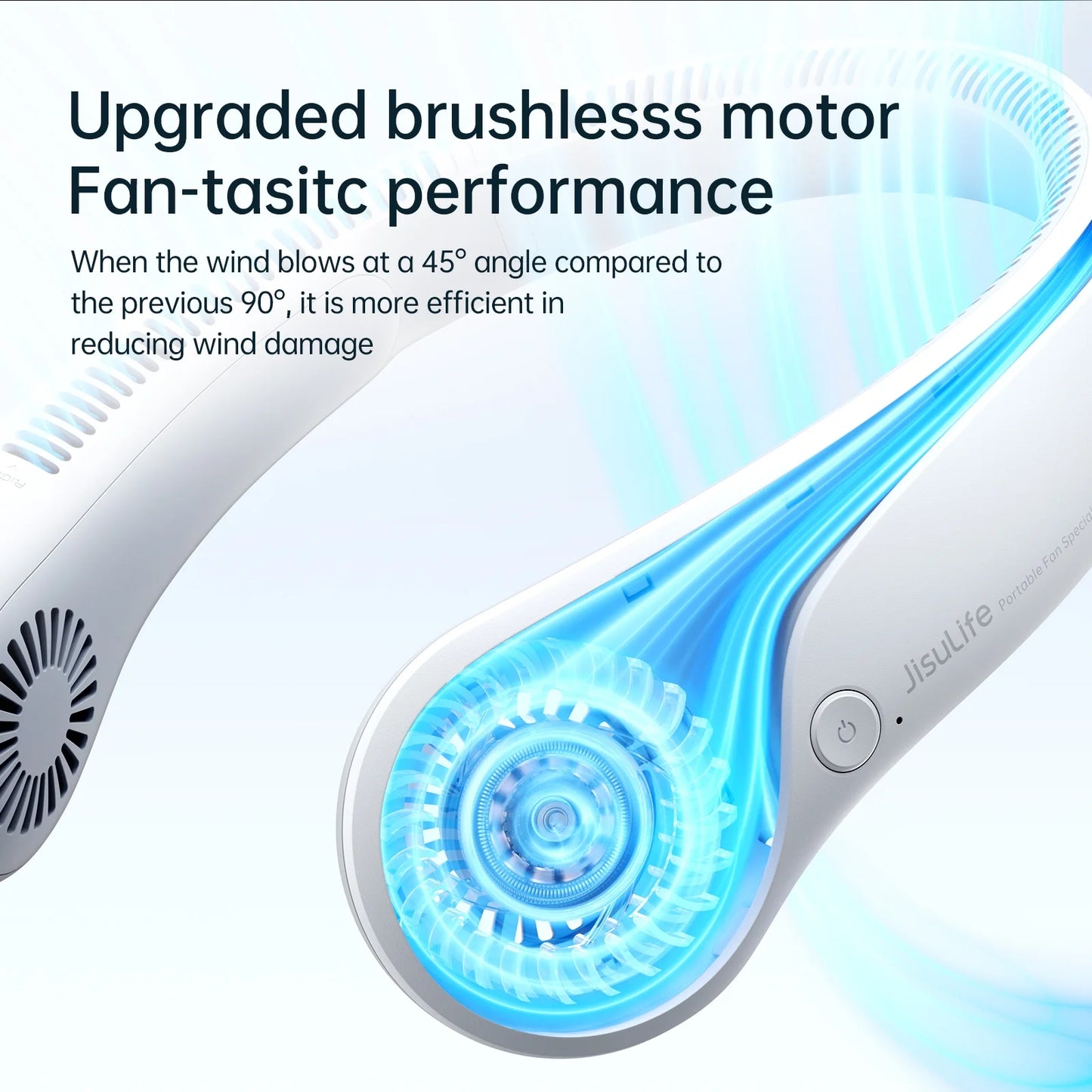 Portable Neck Fan, Rechargeable Wearable Fan, Hands-Free Cooling Fan, Quiet 25Db, 5 Speeds, 16H Battery Life, Essential for Indoor/Outdoor, Gift for Women, Men - White