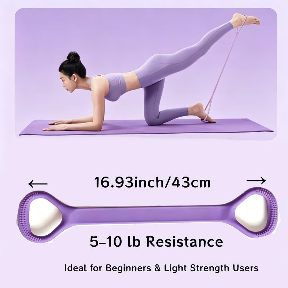 Exercise Band - Figure 8 Resistance Bands with Handles, Elastic Exercise Bands for Women