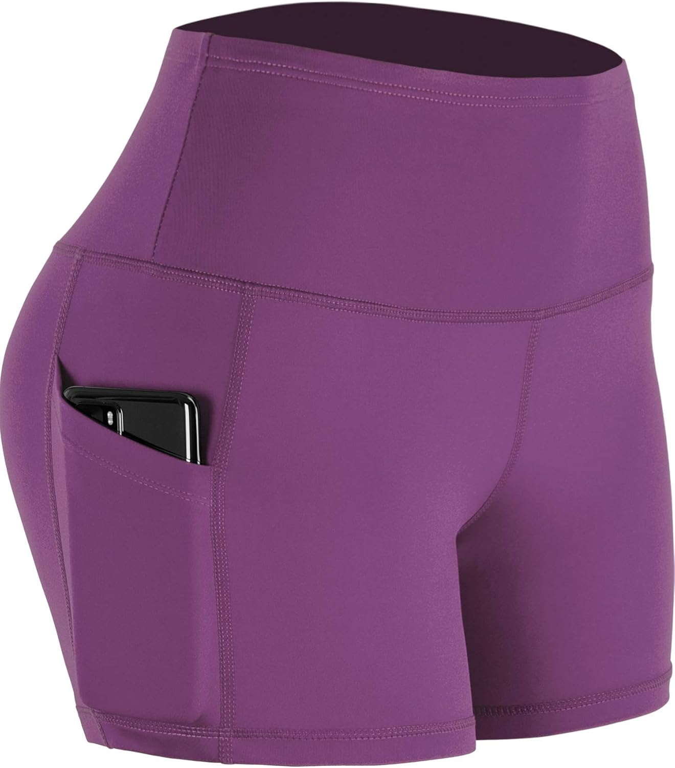 High Waist Athletic Shorts for Womens Yoga Fitness Running Shorts with Deep Pockets
