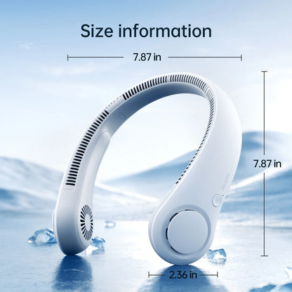 Portable Neck Fan, Rechargeable Wearable Fan, Hands-Free Cooling Fan, Quiet 25Db, 5 Speeds, 16H Battery Life, Essential for Indoor/Outdoor, Gift for Women, Men - White